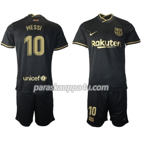 FC Barcelona Lionel Messi 10 Lasten Vieraspelipaita 2020-2021 Lyhythihainen (+ shortsit)